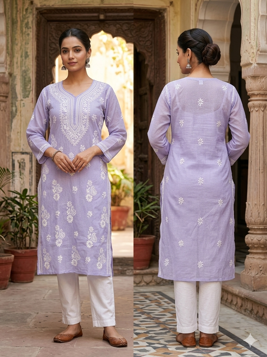 Lucknow Chickankari Kurta