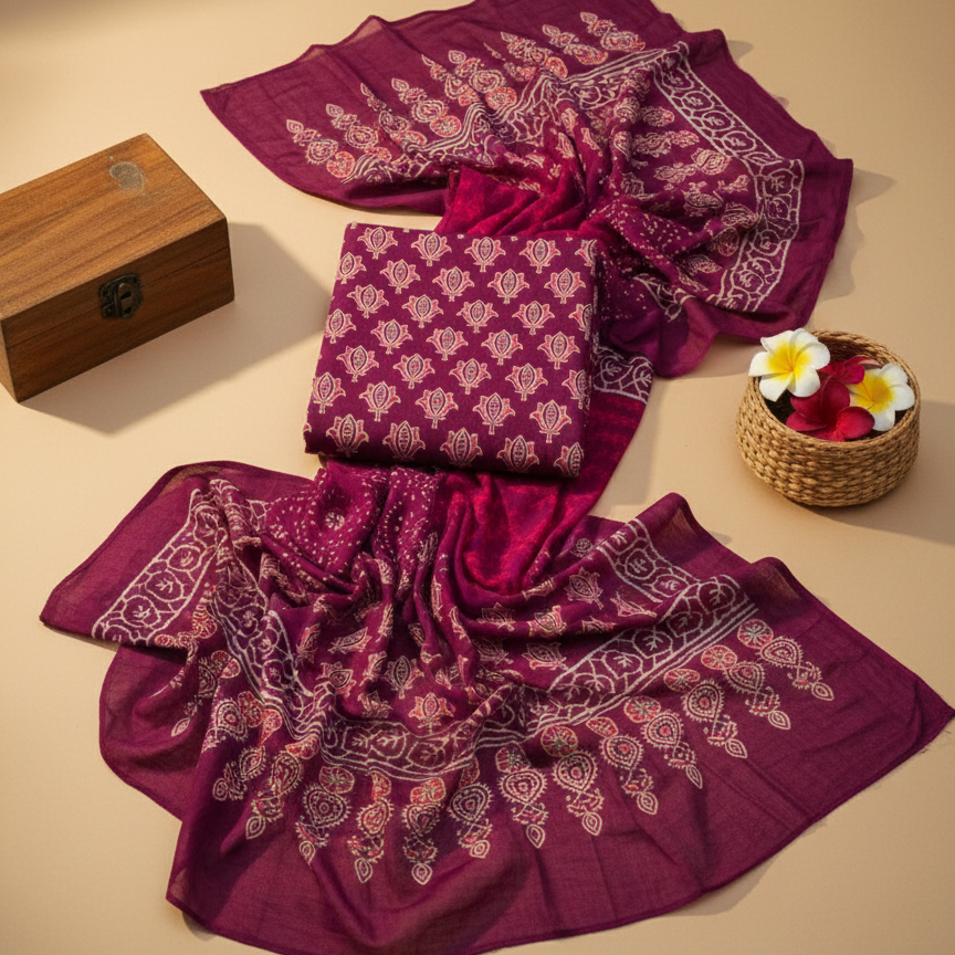 Ajrakh Hand Block- Wine