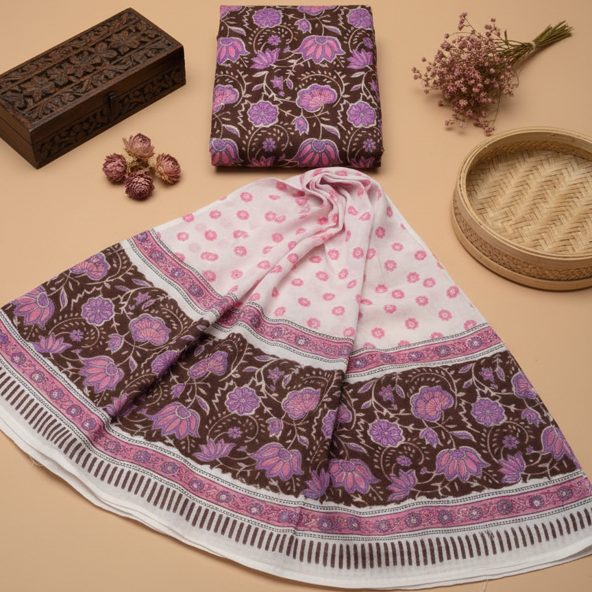 Sanganeri  Hand Block Wine