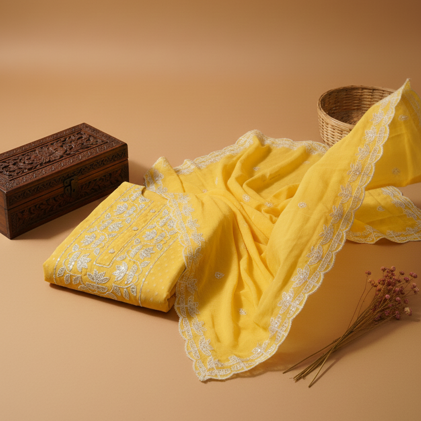 Chanderi Suit and Dupatta