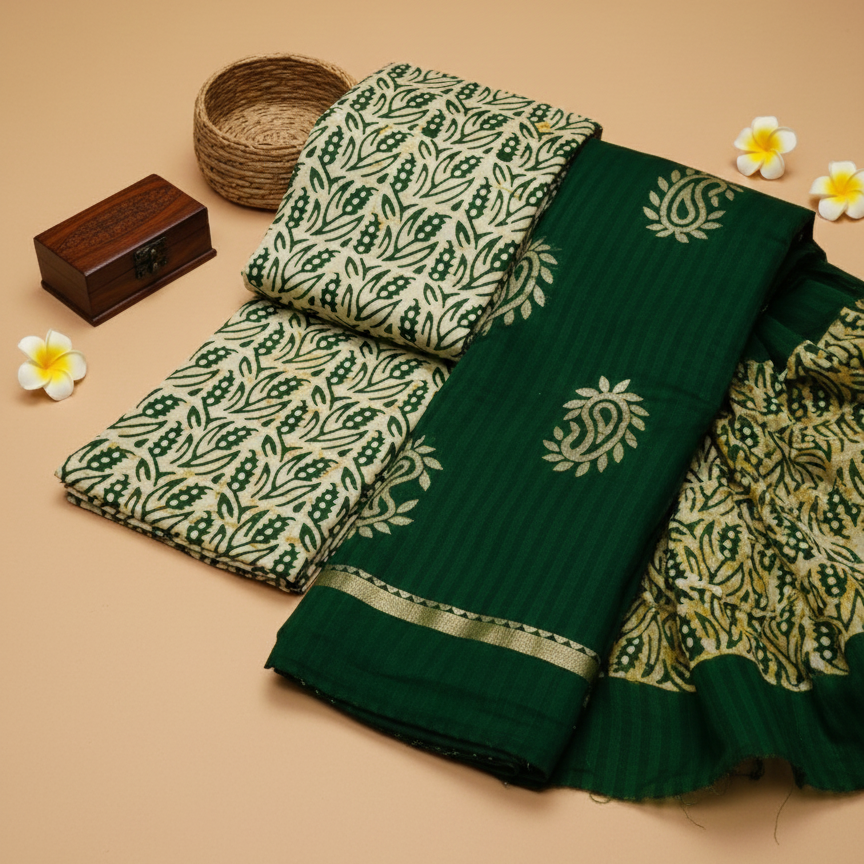 Batik Hand Block- green