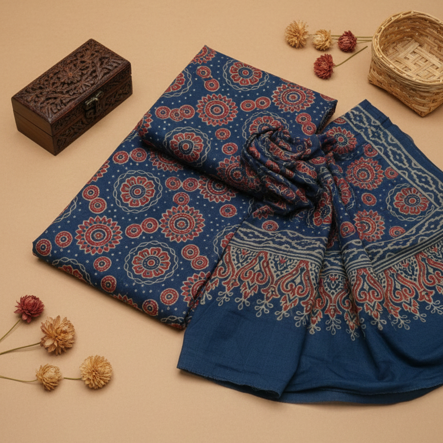 Ajrakh Dark Blue
