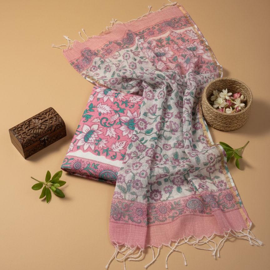 Sanganeri Pink Doriya