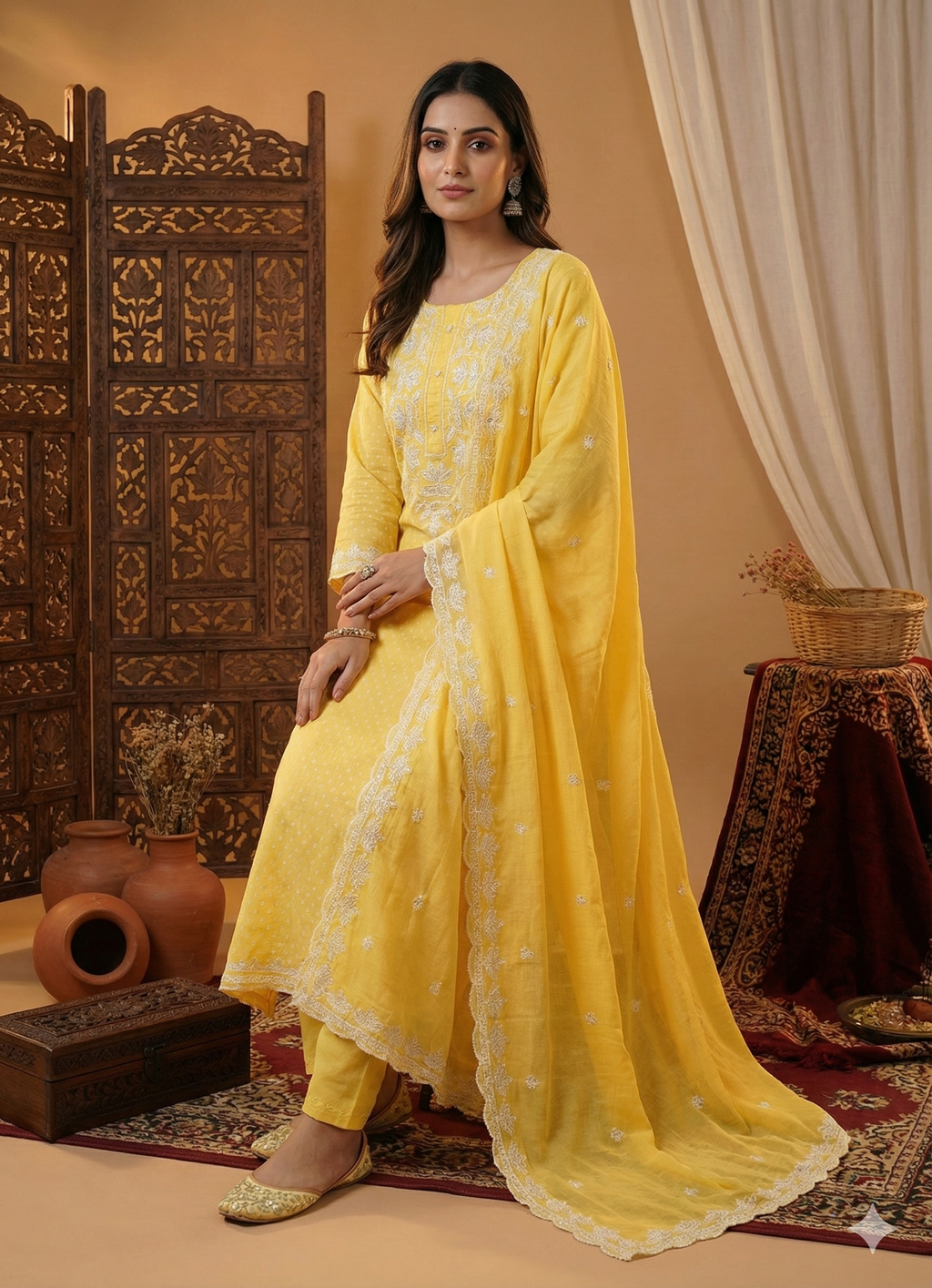 Chanderi Suit and Dupatta