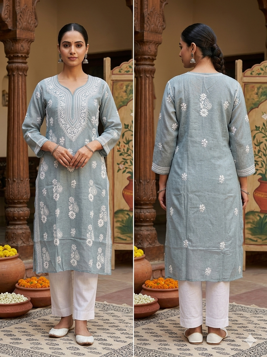 Lucknow Chickankari Kurta