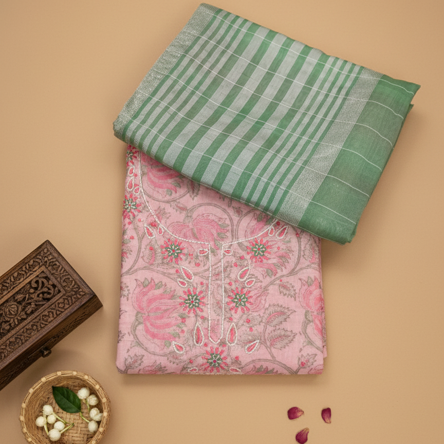 Chanderi Silk- Pink