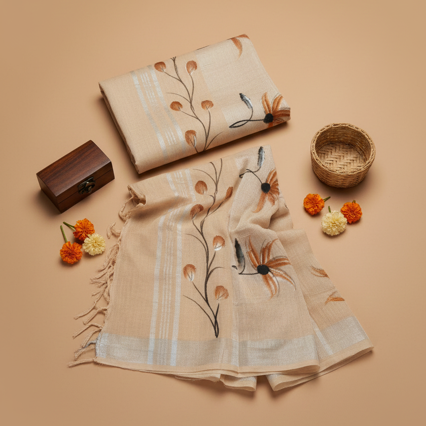 Linen paint brush beige