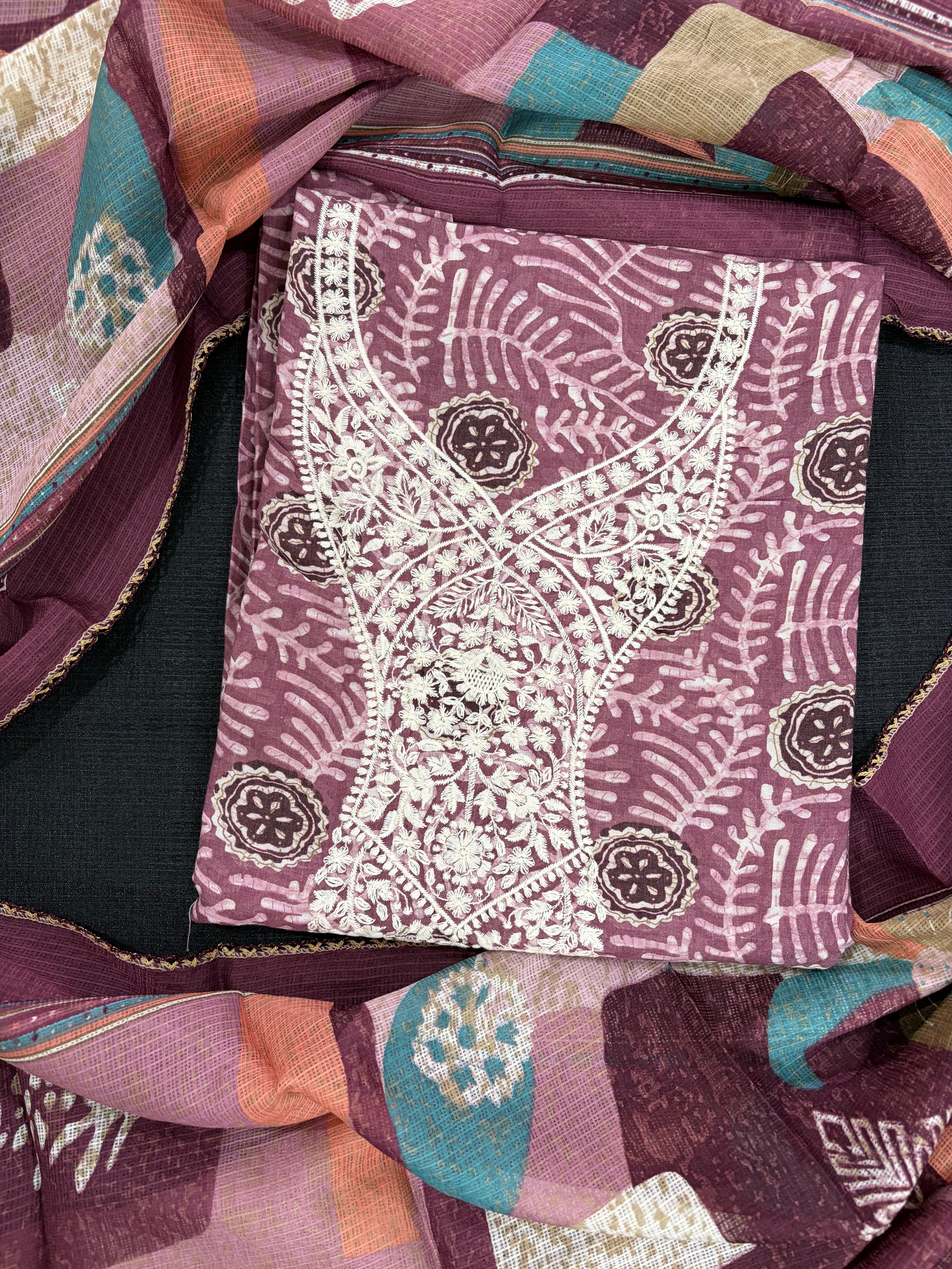 Cotton Unstitched 3 piece Suit