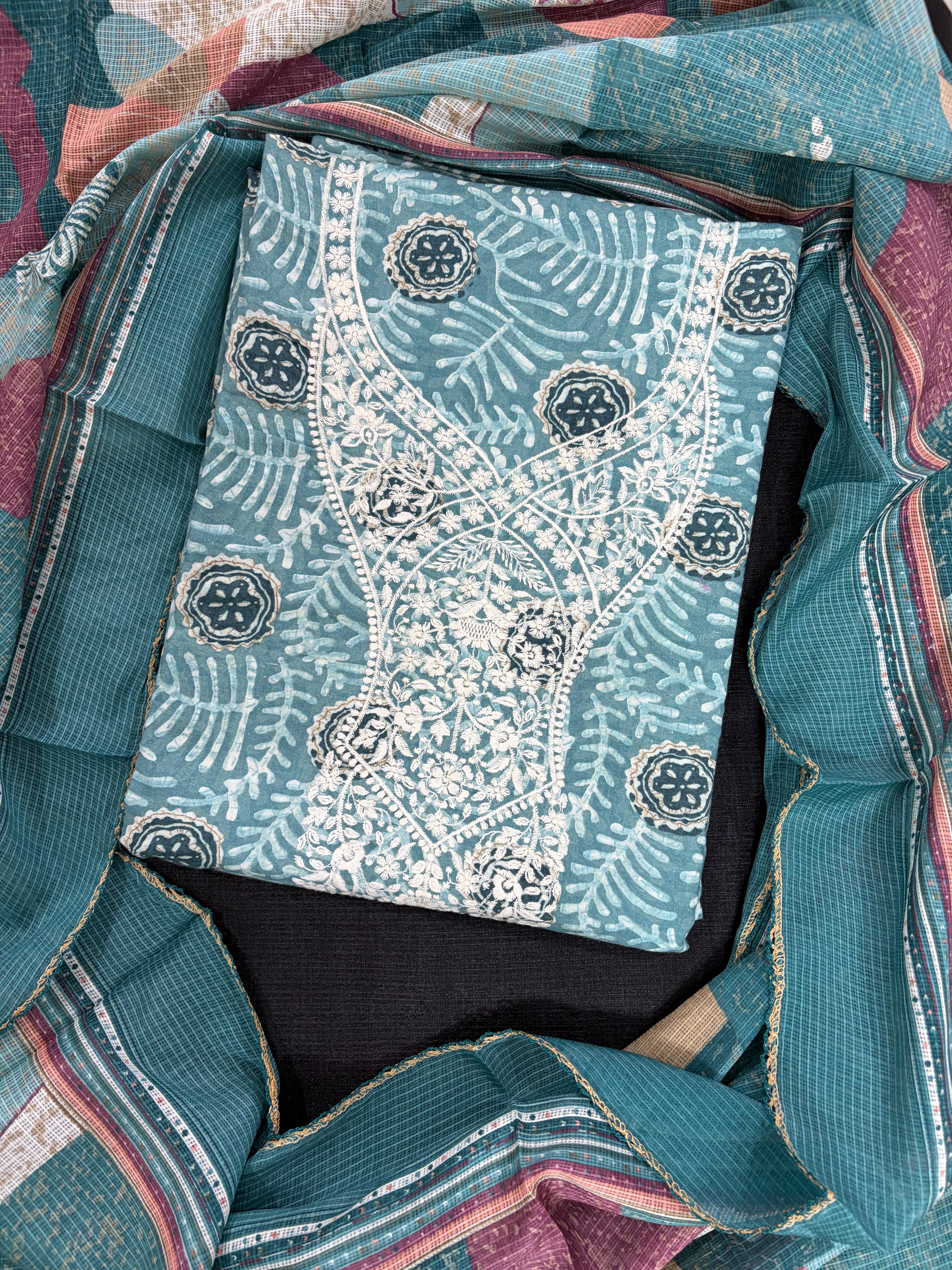 Cotton Unstitched 3 piece Suit