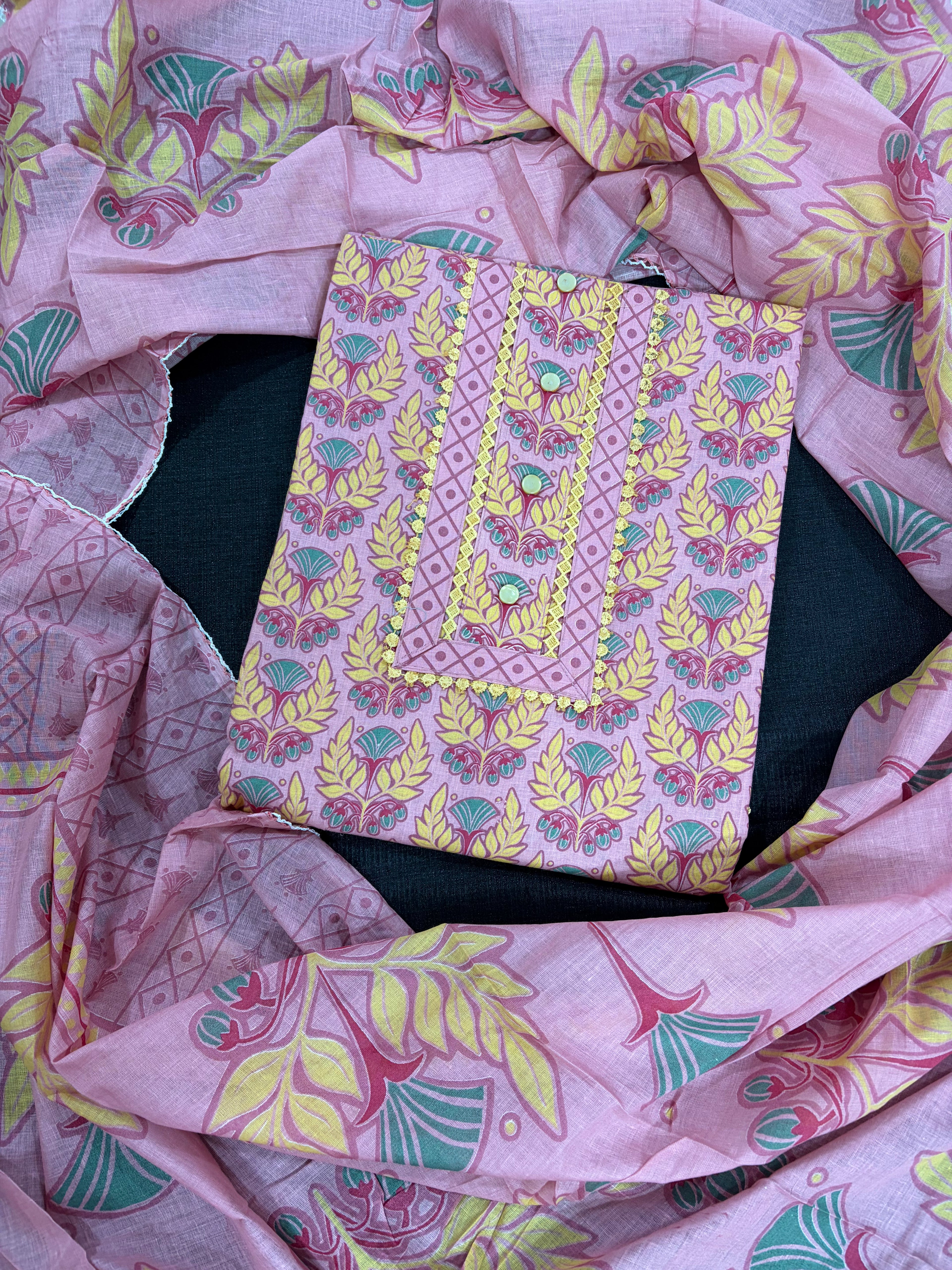 Cotton Unstitched 3 piece Suit