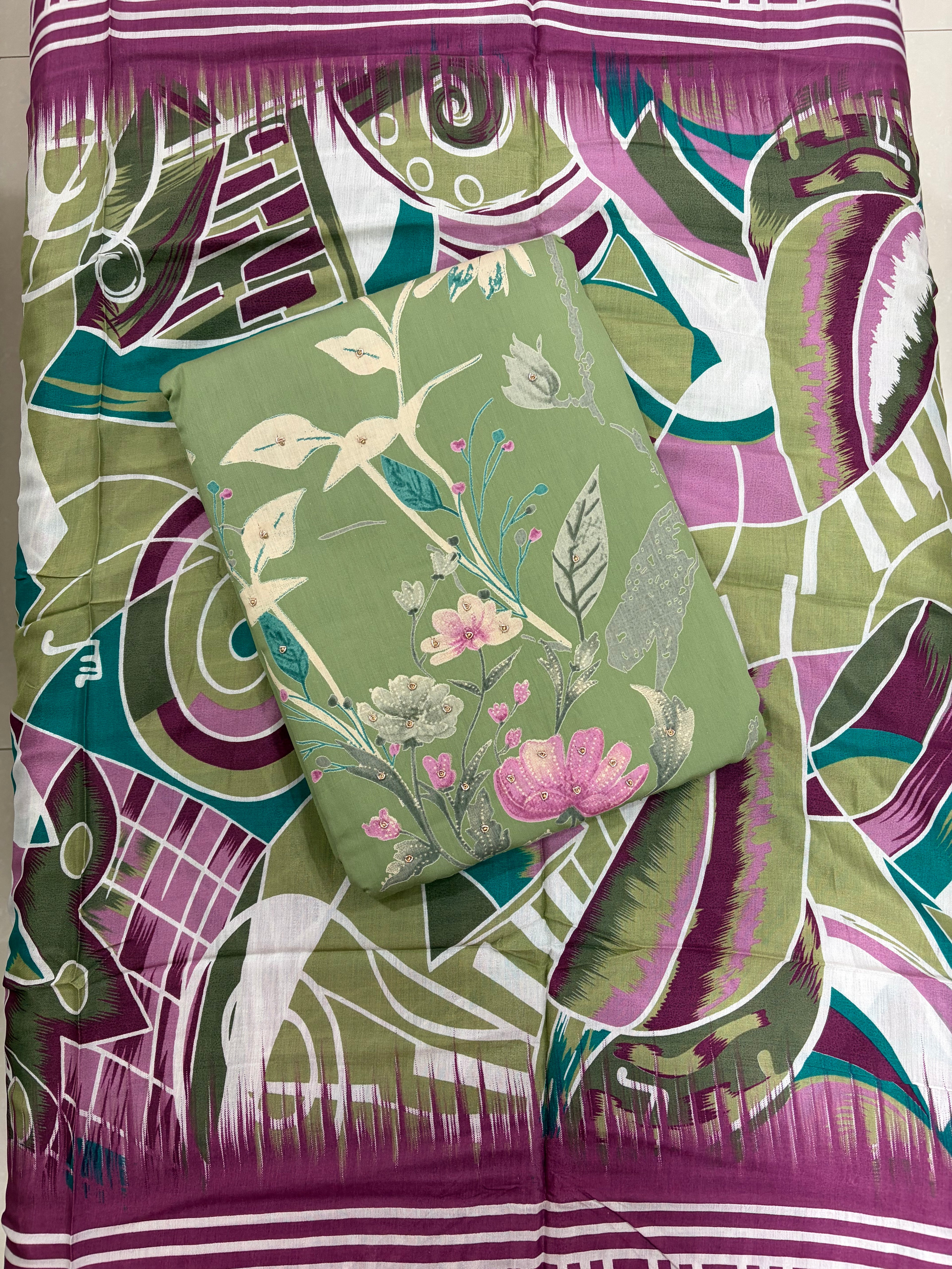 Cotton Unstitched 3 piece Suit