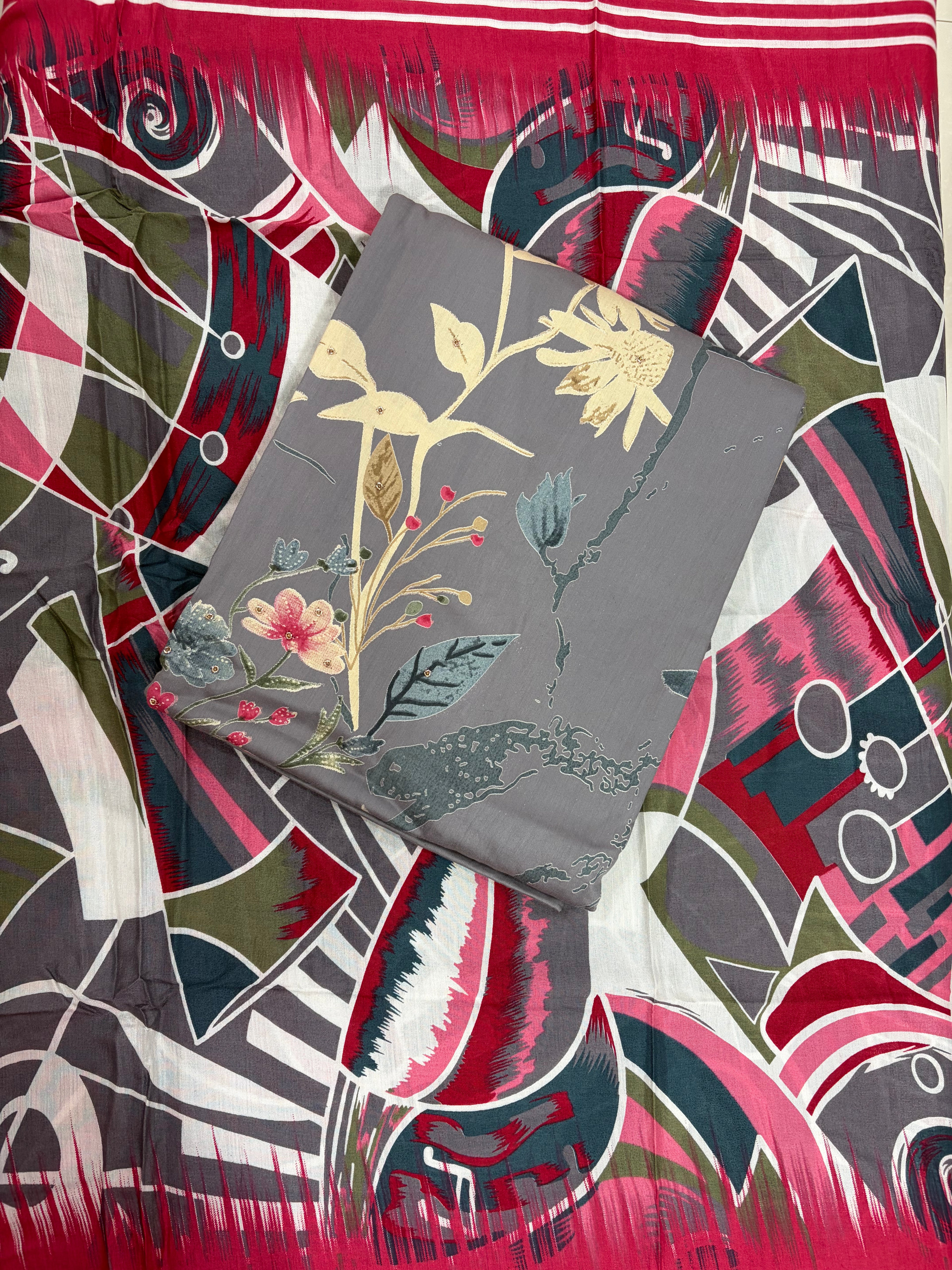 Cotton Unstitched 3 piece Suit