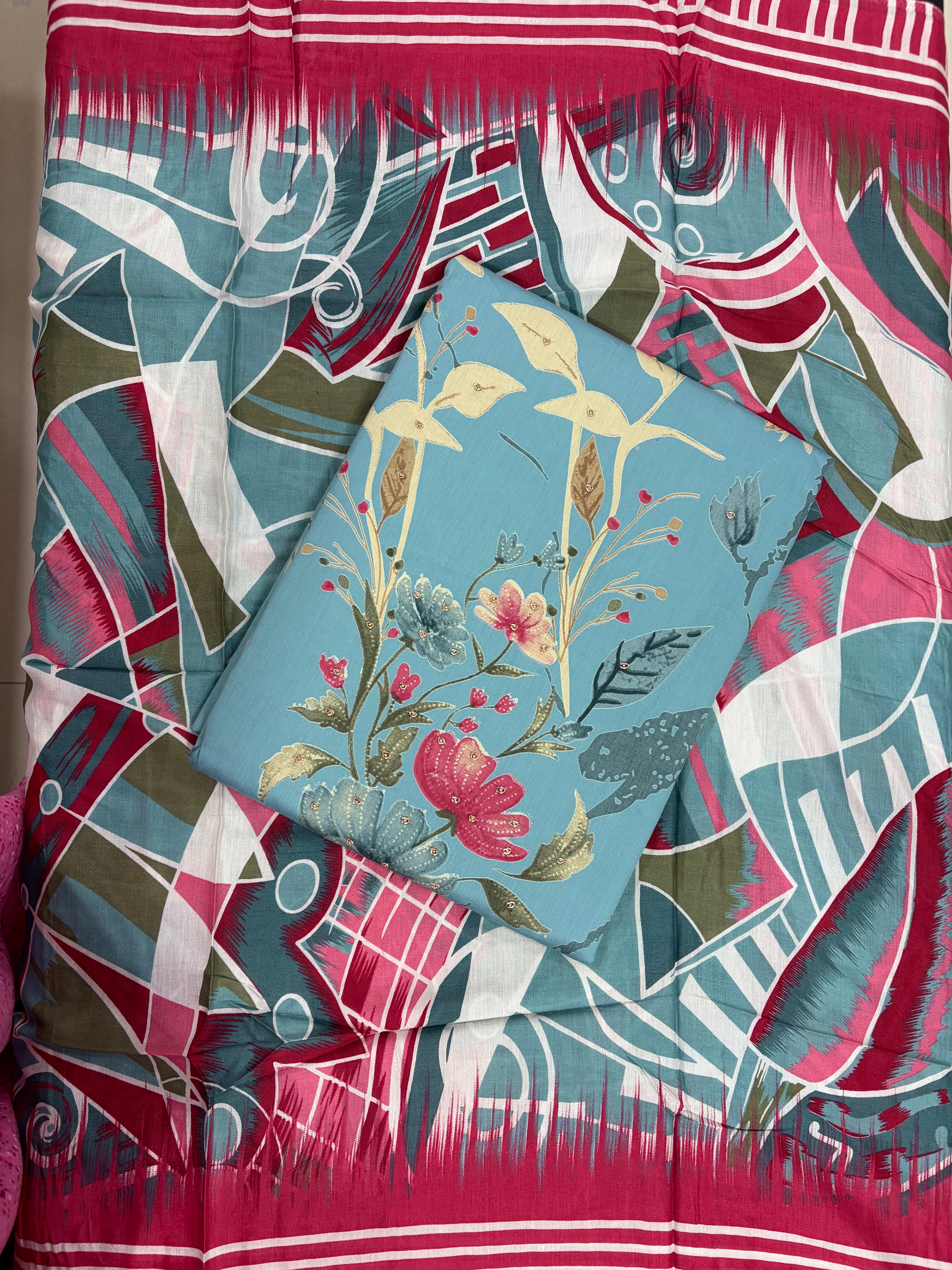 Cotton Unstitched 3 piece Suit