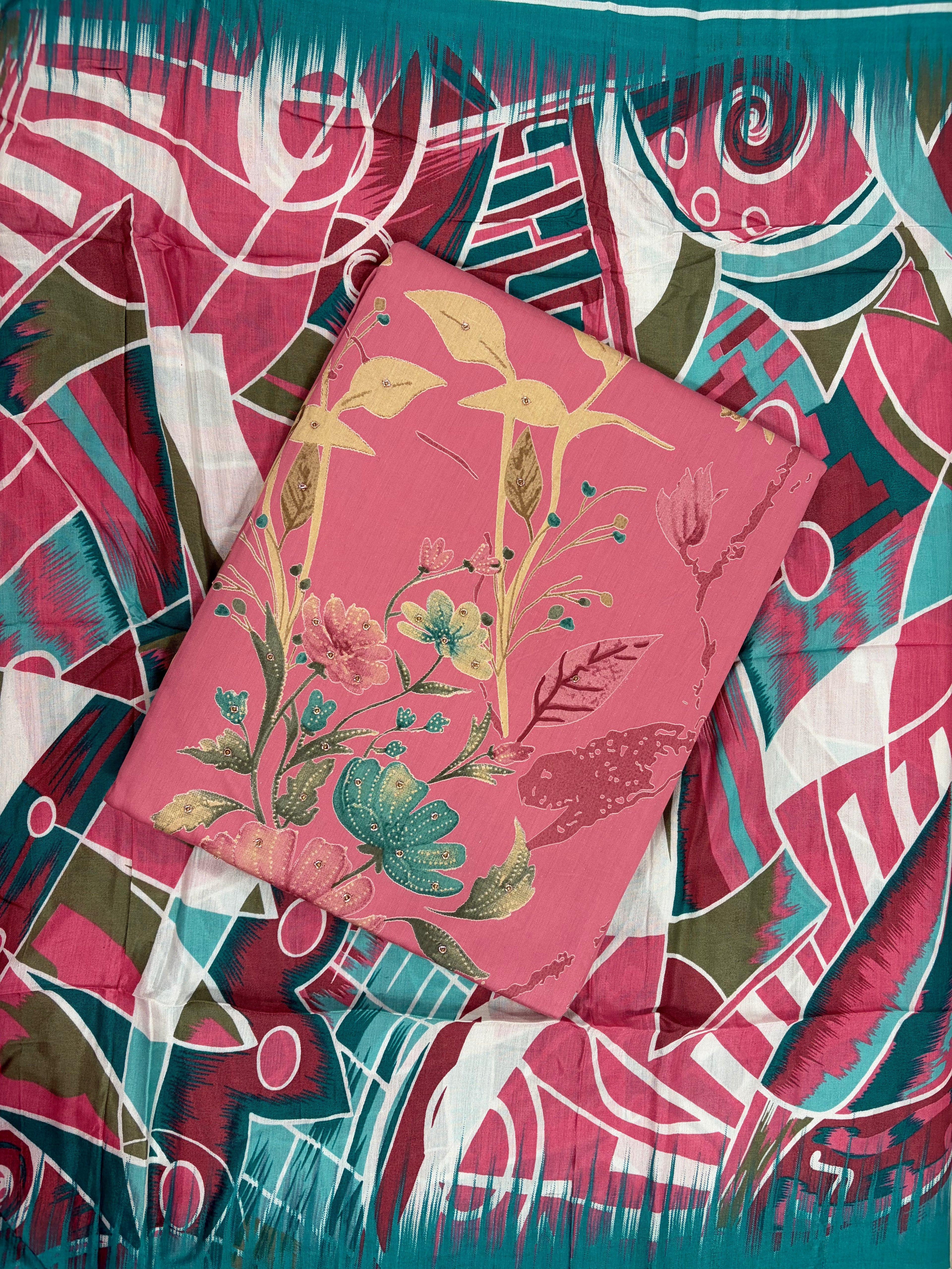 Cotton Unstitched 3 piece Suit