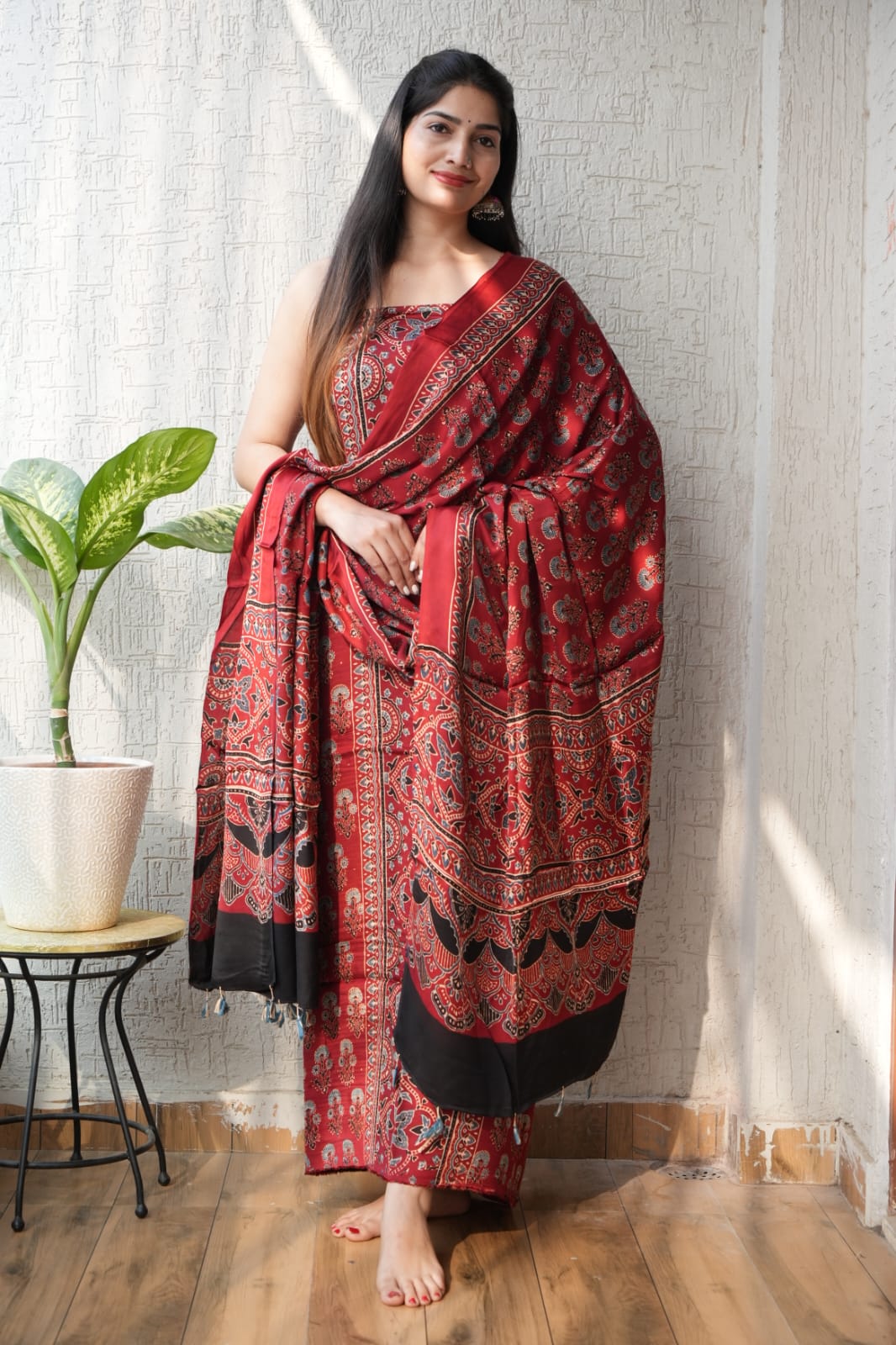 Modal Ajrakh Kurta and Dupatta