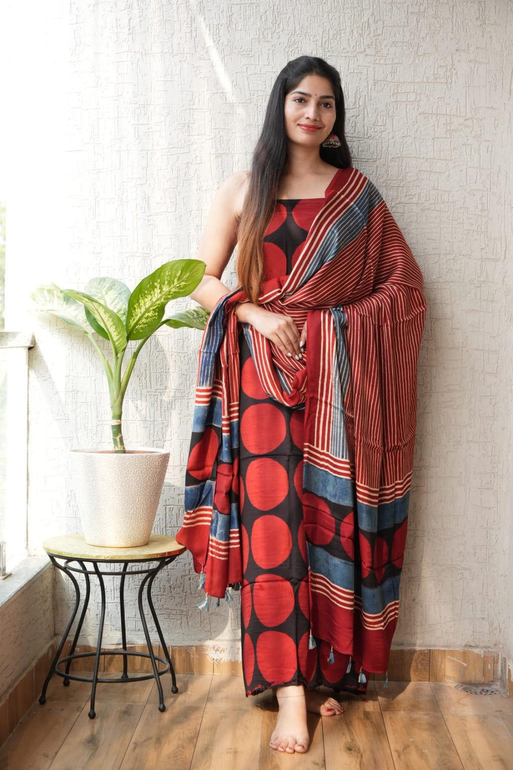 Modal Ajrakh Kurta and Dupatta