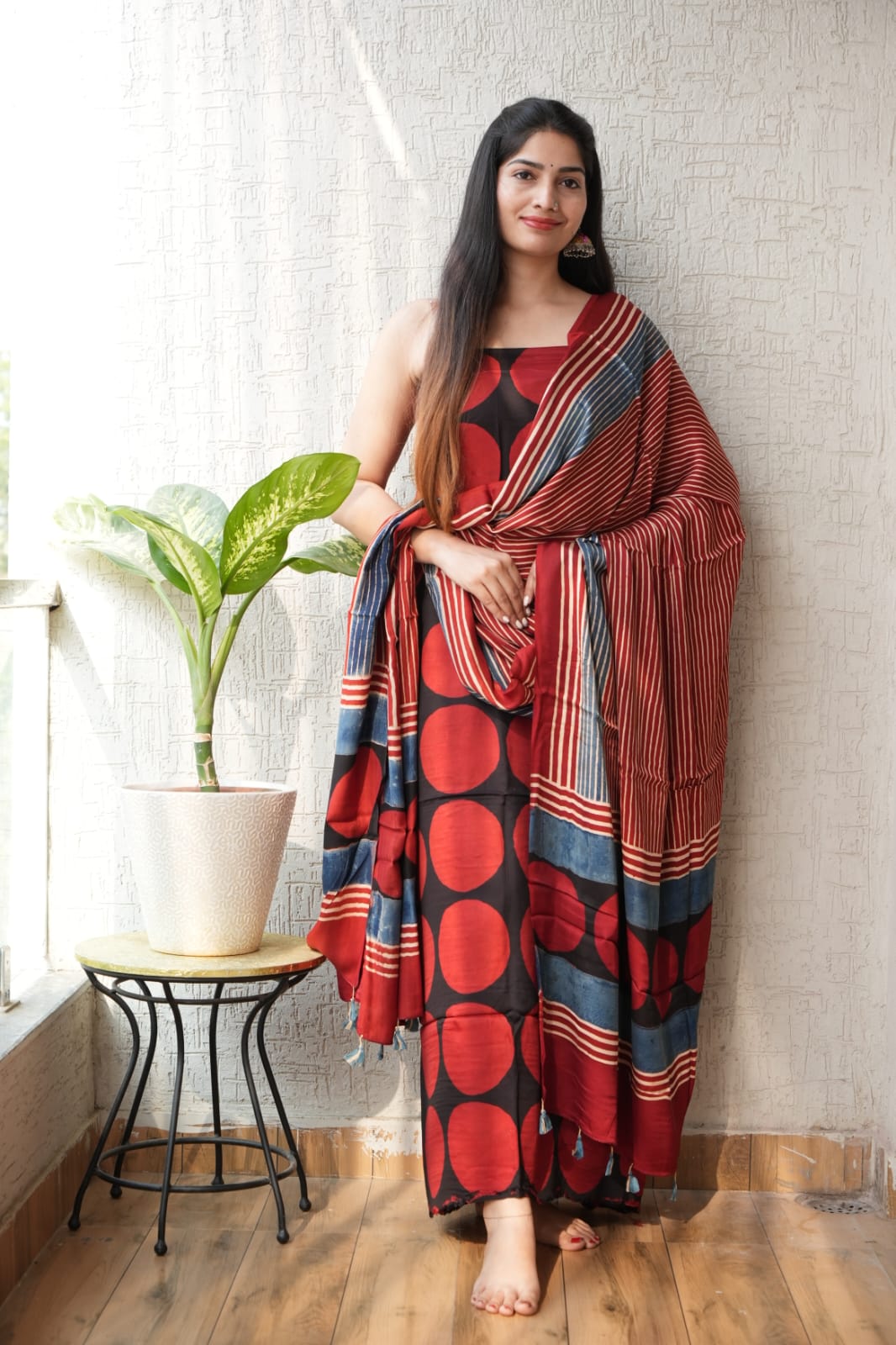 Modal Ajrakh Kurta and Dupatta