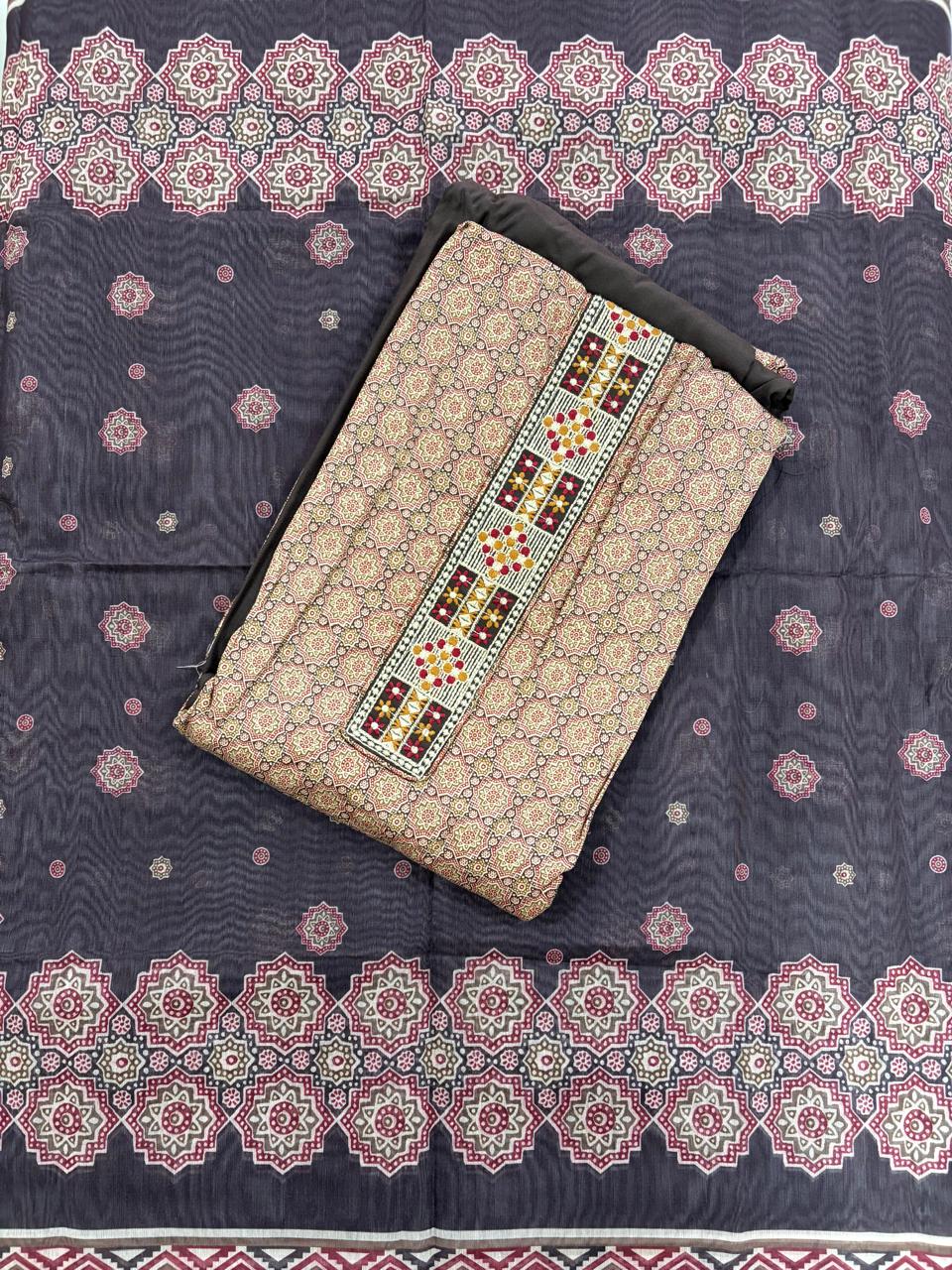 Cotton Unstitched 3 piece Suit