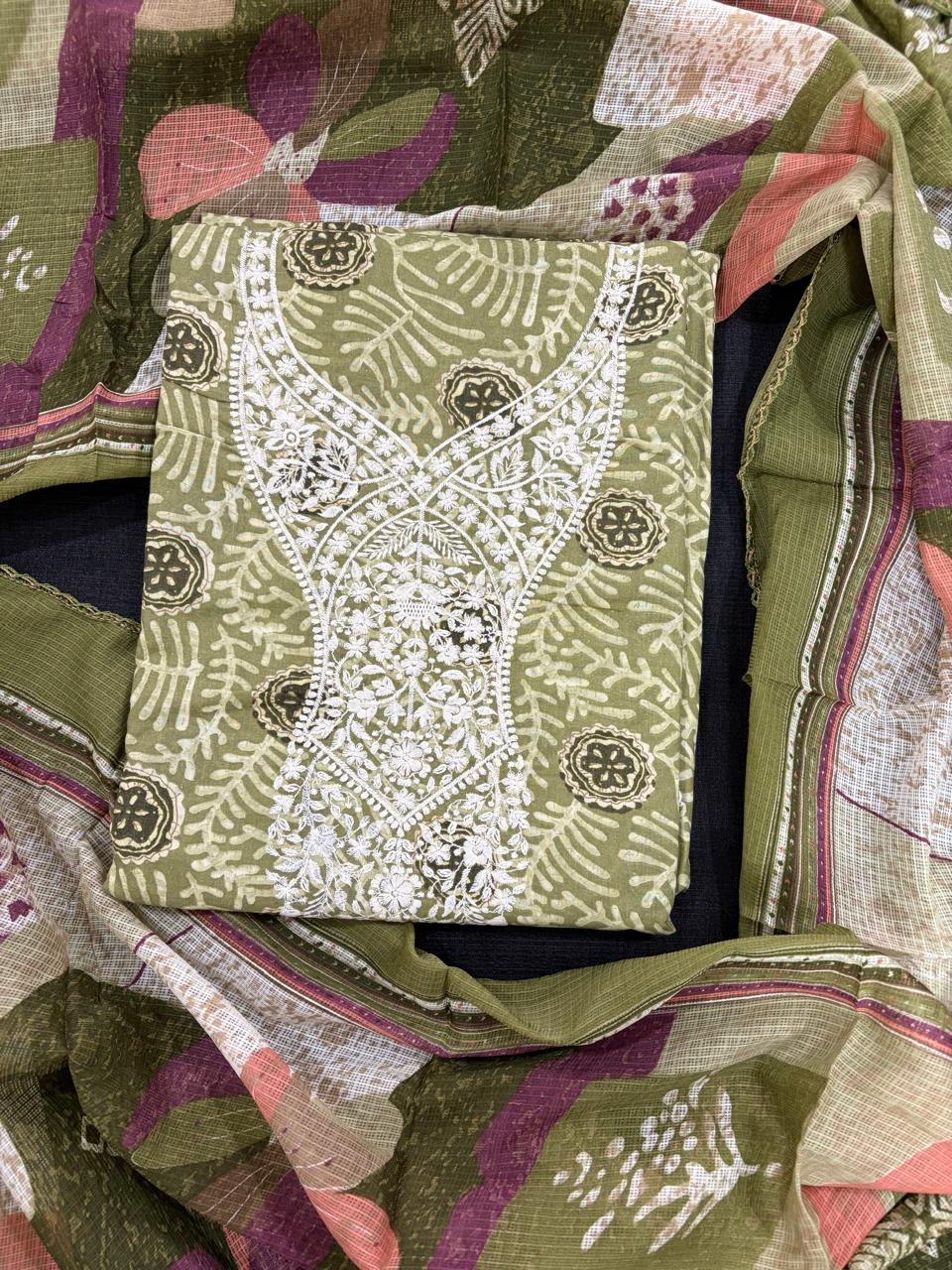 Cotton Unstitched 3 piece Suit