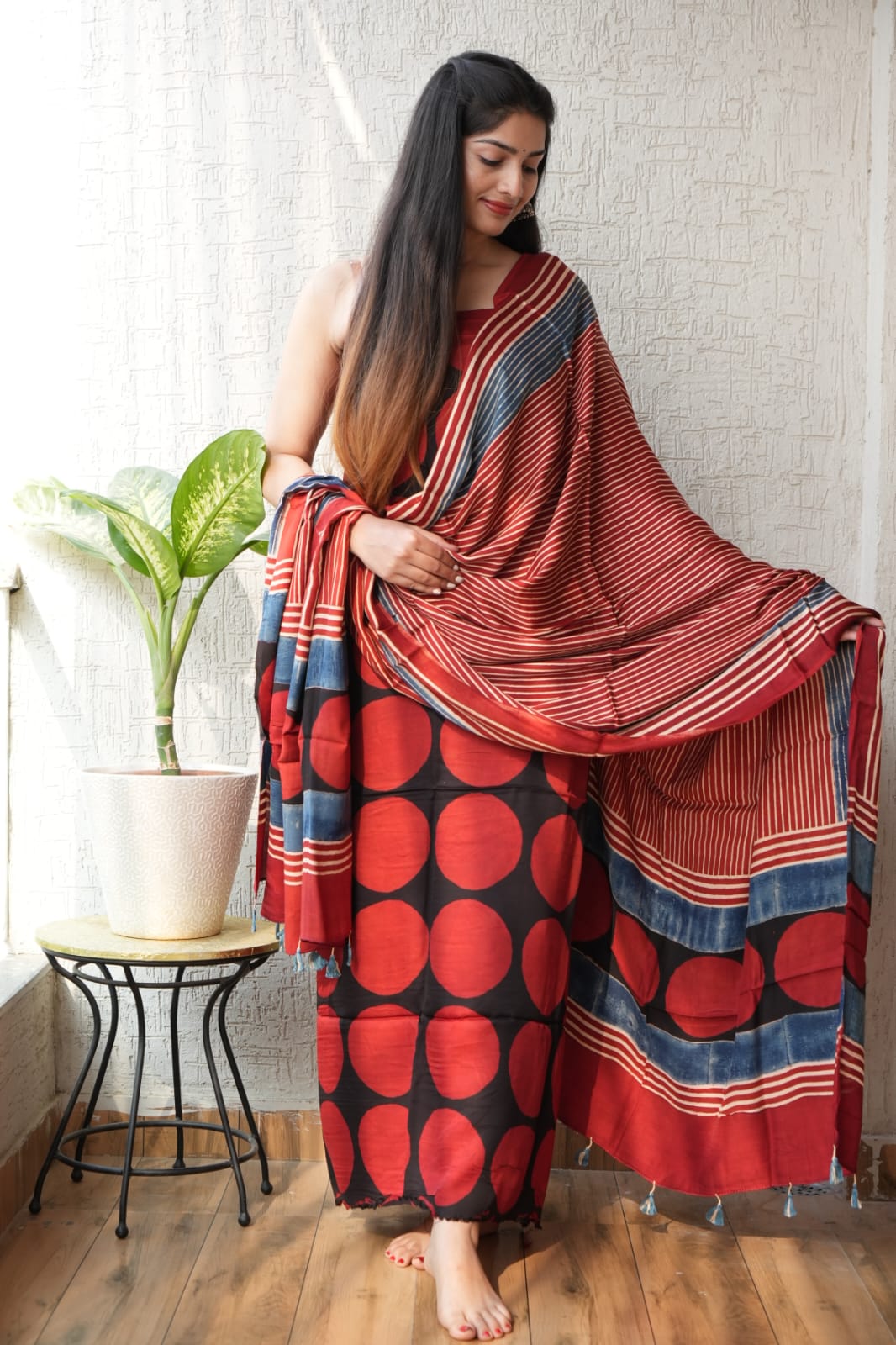 Modal Ajrakh Kurta and Dupatta